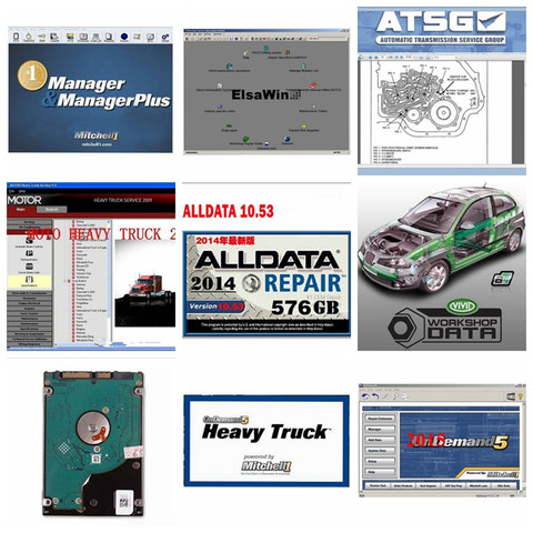 2022 auto repair offline software Alldata 10.53 Mit.chell on de.mand 2015+AutoData+All data+ElsaWin+Vivid 1TB HDD for Car/Truck ► Photo 1/6