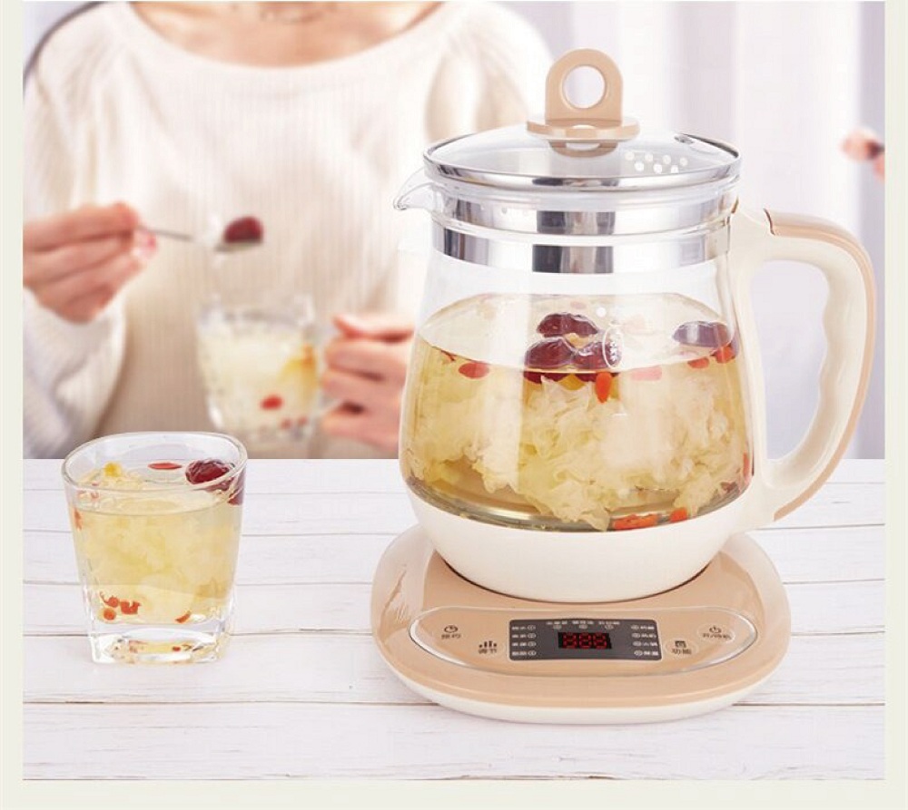 Kitchen Water Kettle Instant Heating Teapot 1.2L Glass Health Pot Flower  Tea Boiler Electric Boiling Pot Tea Maker 220V