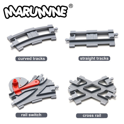 Marumine Duplo Train Tracks Blocks Toys Crossover Parts Railway Switch Building Bricks City Parts Gift for Children ► Photo 1/5