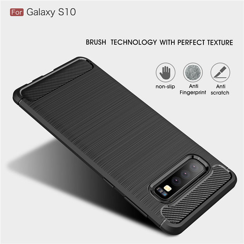 For Samsung Galaxy S6 S7 Edge S8 S9 Plus S10 5G S10E Case Carbon Fiber Cover Shockproof Phone Case for Note 8 9 10 Pro ► Photo 1/6