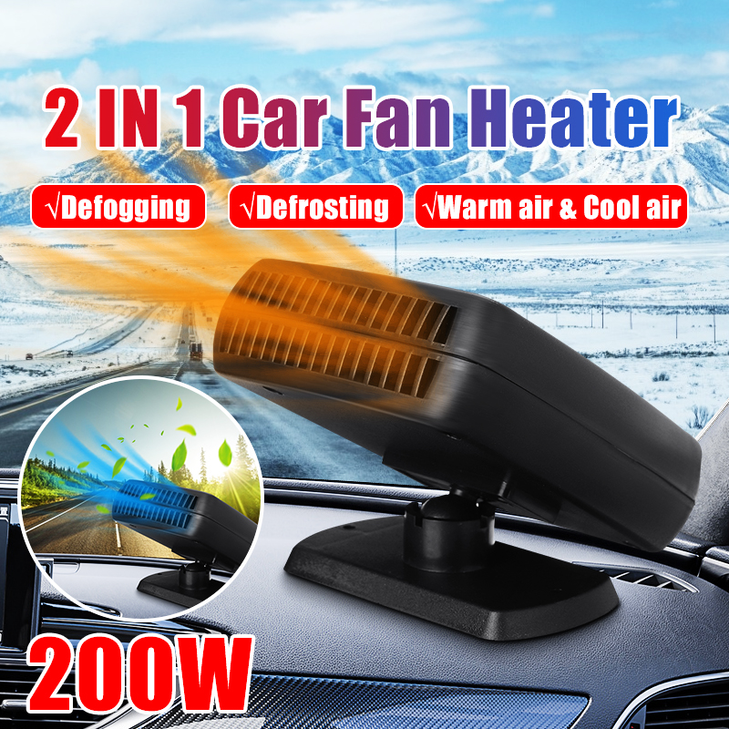 200W 12V Car Truck Auto Heater Hot Cool Fan Windscreen Window Demister Defroster 