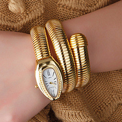 Fashion Snake Watches Women Luxury Gold Quartz Winding Bangle Watches Ladies Watches Female Clock Reloj Mujer Relogio Feminino ► Photo 1/6