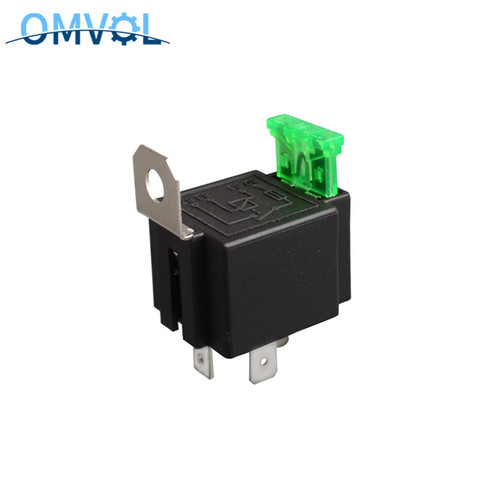 top grade quality 4 pin 30A auto relay with fuse, coil voltage 12VDC relais ► Photo 1/4