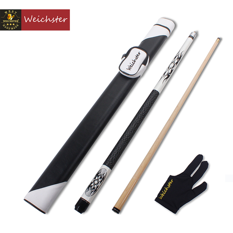 Weichster Billiard Pool Cue Stick 1/2 Maple Wood with Case and Glove 58