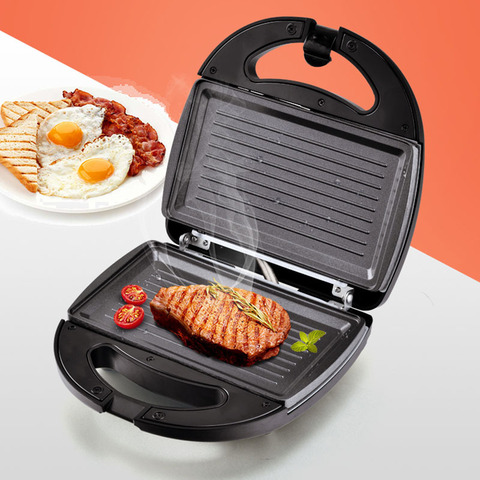 Electric Sandwich Maker Grill Panini Non Stick Pan Waffle Toaster Cake Breakfast Machine Barbecue Steak Frying Oven 750W 220V ► Photo 1/5