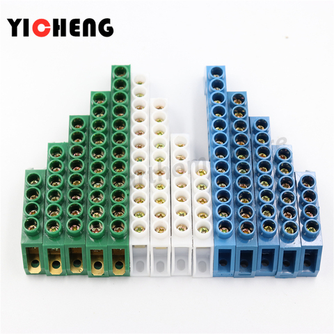 1Pcs Copper rail terminal block Neutral row Copper terminal block Bridge terminal wire connector ► Photo 1/6