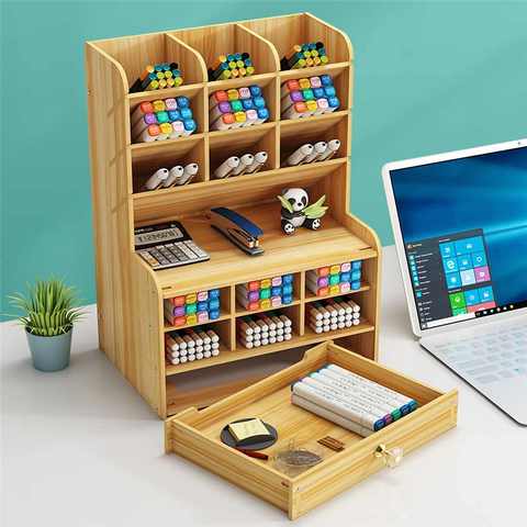 1pcs Large Capacity Desk Pen Holder Storage Box Desktop Organizer Stand  Case Office School Stationery Supply