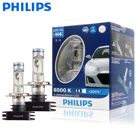 2X Philips X-treme Ultinon LED H4 9003 HB2 6000K +200% More Bright LED Car Headlight Auto High Low Beam Genuine Lamps 12953BWX2 ► Photo 1/1