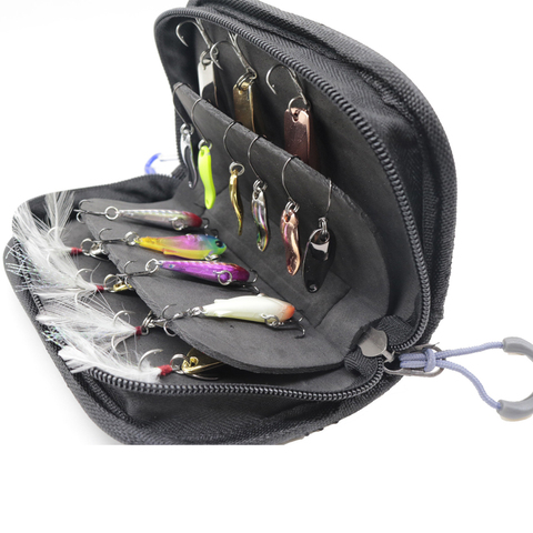 Fishing Spoon Lures Bag Tackle Case Spinner Box Waterproof attach to Vest Backpack Carp Fishing Fly Fishing Tools 15x10x4cm ► Photo 1/6