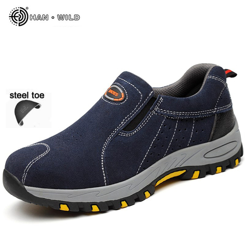 Men Safety Work Shoes Fashion  Breathable Steel Toe Slip On Casual Shoe Mens Labor Insurance Puncture Proof Boots Male ► Photo 1/6