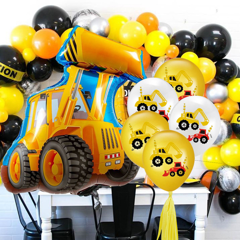 1Set Excavator Vehicle Cupcake Topper Construction Tractor Cake Topper Table Decor Baby Shower Kids Boys Birthday Party Supplies ► Photo 1/6