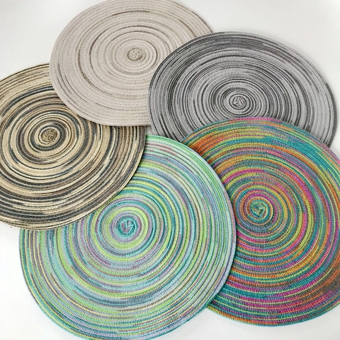 Decoration Round Weaving Place Dining Table Pad, Heat Resistant Kitchen Anti-Skid Mat ► Photo 1/6