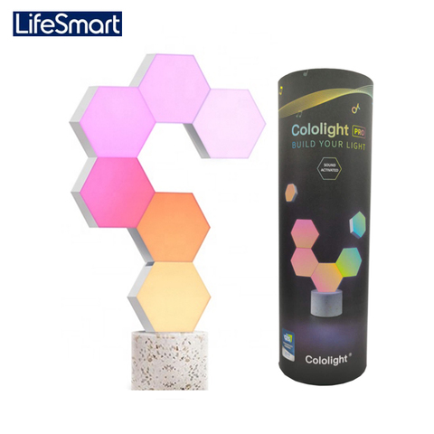 LifeSmart WiFi Smart LED Quantum Light Kit Splicing 6 Blocks & Stone Base 16 Million Color Work Cololight with Alexa Google Home ► Photo 1/6