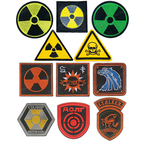 Stripe Nuclear Power Plant Radiation STALKER S.T.A.L.K.E.R. Factions Mercenaries Loners Atomic Power Badge Patch Chernobyl ► Photo 1/6