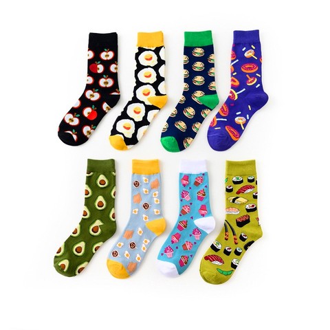 Avocado Omelette Burger Sushi Apple Fruit Food Seafood Short Socks Funny Cotton Socks Women Autumn Winter Happy Socks Female ► Photo 1/6