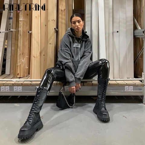 RIBETRINI 2022 Autumn New Arrival Luxury Brand Design mid-calf Boots Women Cool High Platform Boots Wedges Shoes Woman ► Photo 1/6