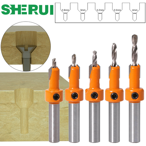 1pcs 8mm Shank HSS Woodworking Countersink Router Bit Set Screw Extractor Remon Demolition for Wood Milling Cutter ► Photo 1/6