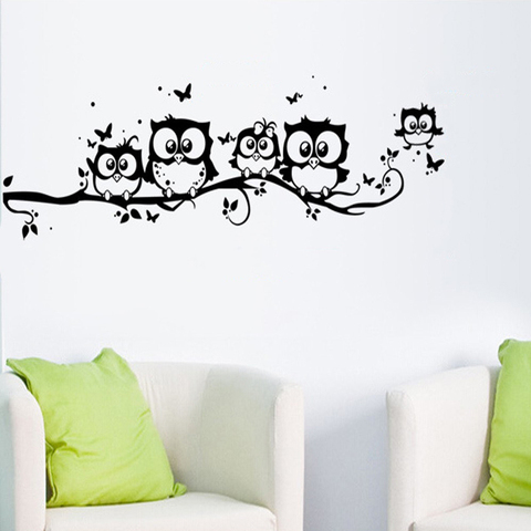 wall sticker tree animals Bedroom Owl Butterfly Wall Stickers home decor living room butterfly for kids rooms vinilos paredes 20 ► Photo 1/6