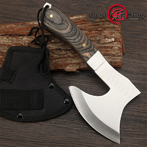Survival Hunting Tomahawk Axes Hatchet Camping Hand Fire Stainless Steel Axe Boning Knife for Chopping Meat Bones GRANDSHARP ► Photo 1/6