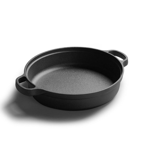 30cm Cast Iron Frying Pan with Wooden Cover Pancake Pan Uncoated Pan Frying Pan Induction Cooker Universal Cookware ► Photo 1/4