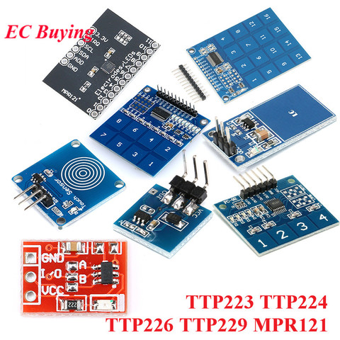 TTP223 TTP224 TTP226 TTP229 MPR121 V12 Digital Switch Touch Module 1 4 8 16 Channel Capacitive Touch Sensor Module For Arduino ► Photo 1/6