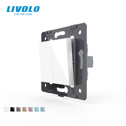 Livolo EU  Standar 7 colors Plastic Materials,2Gang 2 Way Function Key for Wall Push Button Switch,without panel,key pad control ► Photo 1/5