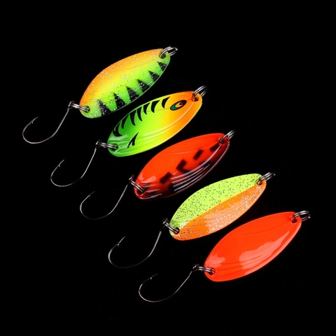 WALK FISH 5PCS/Lot Metal Spoon Lure Saltwater Fishing Lure With Fishing Hook Sinking Bait For Carp Fishing Bait Bass Lure ► Photo 1/6