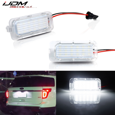 iJDM OEM-Fit 3W 6000K xenon white Full LED License Plate Light For Ford Explorer Escape Fusion License Plate Light,CAN-bus 12V ► Photo 1/6