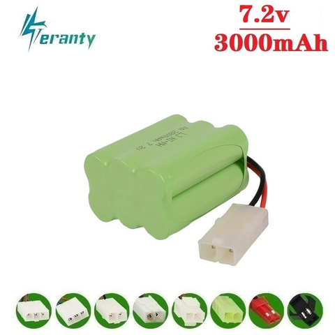 Upgrade 7.2v 3000mah NiMH Battery For Rc Toys Cars Tanks Trucks Robots Guns Boats AA Ni-MH 7.2v Rechargeable Battery Pack 1pcs ► Photo 1/3