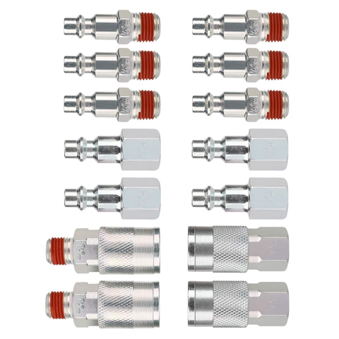 14 Pieces 1/4 Inch Npt Quick Connect Air Coupler And Plug Kit Pneumatic Tool Accessories For Air Compressor Accessories Fittings ► Photo 1/6
