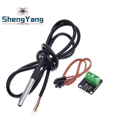 DS18B20 Temperature Sensor Module Kit Waterproof 100CM Digital Sensor Cable Stainless Steel Probe Terminal Adapter For Arduino ► Photo 1/6