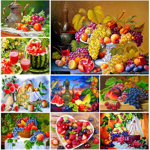 5D Diy Diamond Painting Full Square Fruit still life grapes Cross stitch Diamond Embroidery Mosaic Picture of Rhinestones Decor ► Photo 1/6