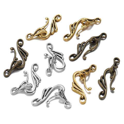 10sets/lots Antique Bronze Silver Color Musical Note Hook Connector Toggle Clasp For Jewelry Making Diy Bracelet Necklace ► Photo 1/6