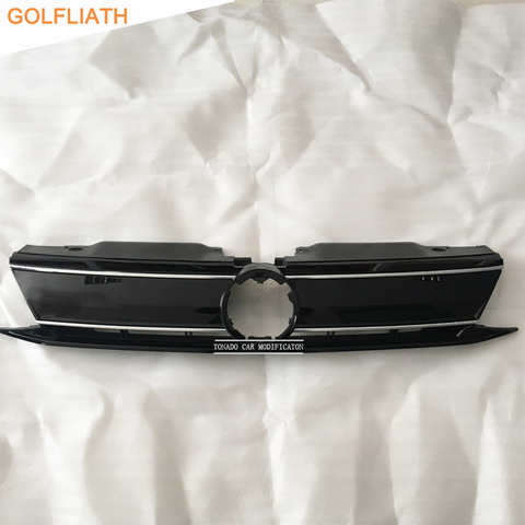 GOLFLIATH BLUEMOTION style bumper Grill Front Upper ABS Radiator Grille Shiny Lacquer For VW Sagitar/ Jetta MK6 2015 2016 2017 ► Photo 1/5