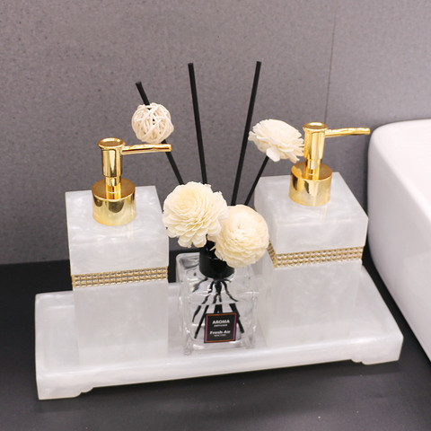 Bathroom Set Accessories 500ml Soap Dispenser Toothbrush Holder Kit Home Decoration Soap Dish Tissue Boxes Toothpick Holder ► Photo 1/6