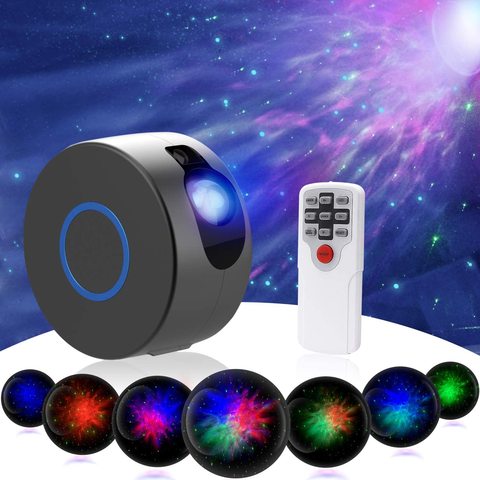 2 in 1 aurora starry sky projector 7 color night light star projector galaxy ocean nebula lamp with remote control for kids ► Photo 1/6