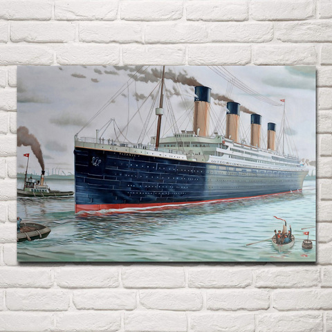 History Review On Ship Boat Titanic Painting Fantasy Qx248 Living Room Home Wall Art Decor Wood Frame Poster Aliexpress Er Fabric Posters Prints Retail Drop - Titanic Home Decor