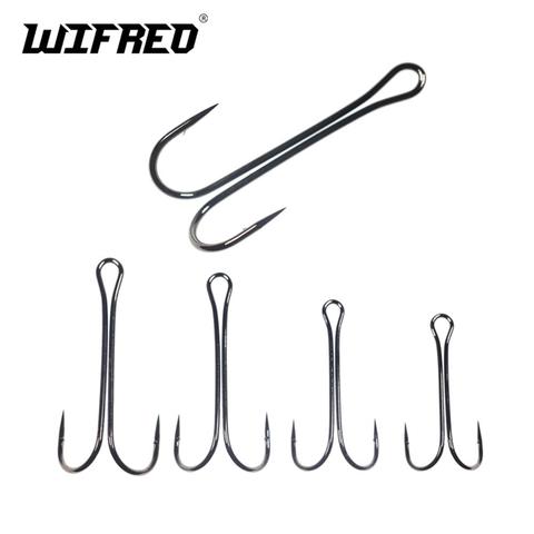 Wifreo 10pcs Long Shank Double Fishing Hook Carbon Steel Crank Barbed Jig Hook For Jig Bass Fly Tying Soft Lure Fishing Tackle ► Photo 1/6