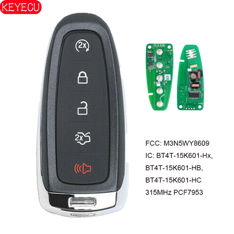 KEYECU for Ford Edge Explorer Escape Flex Focus Taurus Smart Remote Key 315MHz Fob M3N5WY8609 BT4T-15K601-Hx ► Photo 1/6