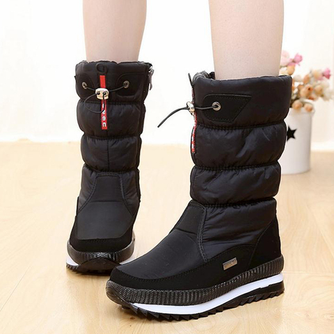 New 2022 women's boots platform winter shoes thick plush non-slip waterproof snow boots for women botas mujer ► Photo 1/6