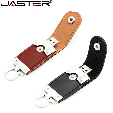 JASTERLeather USB 2.0 Flash Drive Pendrive 4GB 8GB 16GB 32GB 64GB commercial Pen drive creative usb stick Free Logo Debossed ► Photo 1/6