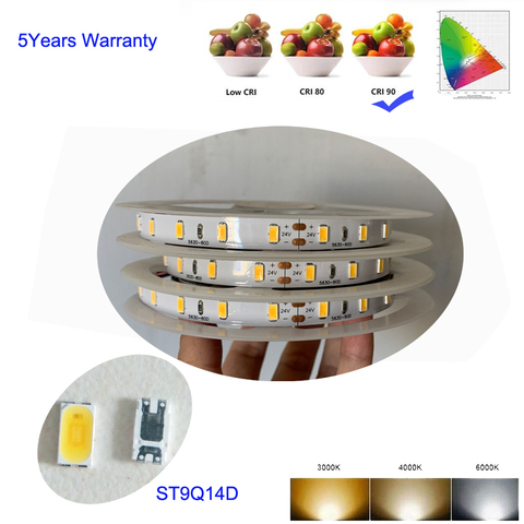 12V 24V White LED Strip Lights High CRI 90   Seoul LED 5630  5m Per Roll No-Waterproof ► Photo 1/6