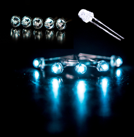 100PCS 5mm Ice Blue straw hat Light Blue Clear Ultra Bright LED lamp Indication F5 MM clear blue led diode ► Photo 1/1