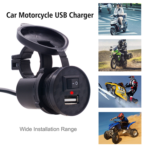 USB Charger Cable GPS Power Adapter+Voltmeter 12V Motorcycle Tour Bike ATV SAE