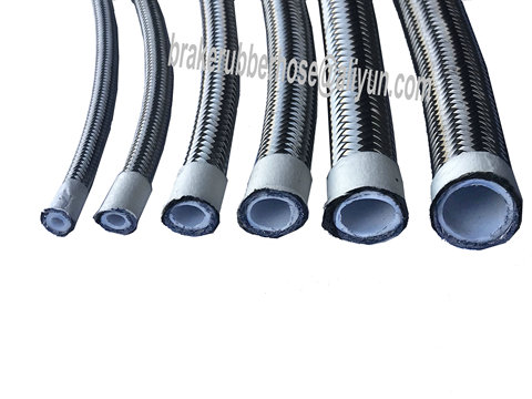 AN3 AN4 AN6 AN8 AN10 AN12 AN16 304 stainless steel braided PTFE smooth bore fuel oil cooler hose lines 1M ► Photo 1/6