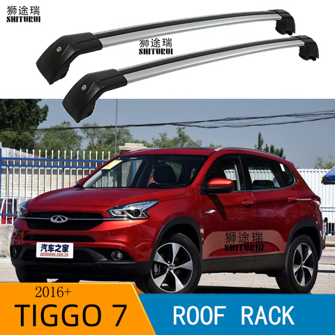 Roof bars ForCHERY - TIGGO 7 Closed Off-Road Vehicle [2016-today] Aluminum Alloy Side Bars Cross Rails Roof Rack Luggage CUV SUV ► Photo 1/5