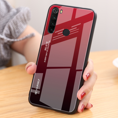 Gradient Tempered Glass Case For Xiaomi 8 9 10 CC9 Pro 9se Redmi Note 6 7 8 9  8T K20 K30 Pro Cover Anti-Fall Protective Fundas ► Photo 1/5