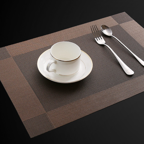 Premium Anti-skid Rectangle PVC Placemat Washable Coaster Dining Table Mats Heat Resistant Pad Decorative Woven Vinyl Place Mats ► Photo 1/6