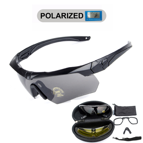 Polarized Tactical Goggles with Myopia Frame 3 Lens Military Army Shooting Glasses Eyewear CS War Game Airsoft Paintball Glass ► Photo 1/6