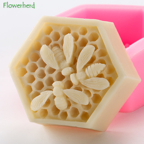 3D Bee Honeycomb Silicone Soap Molds Resin Crafts Mould Mousse Fondant Cake Decorating Tool Bakeware Dessert Kitchen Accessories ► Photo 1/5